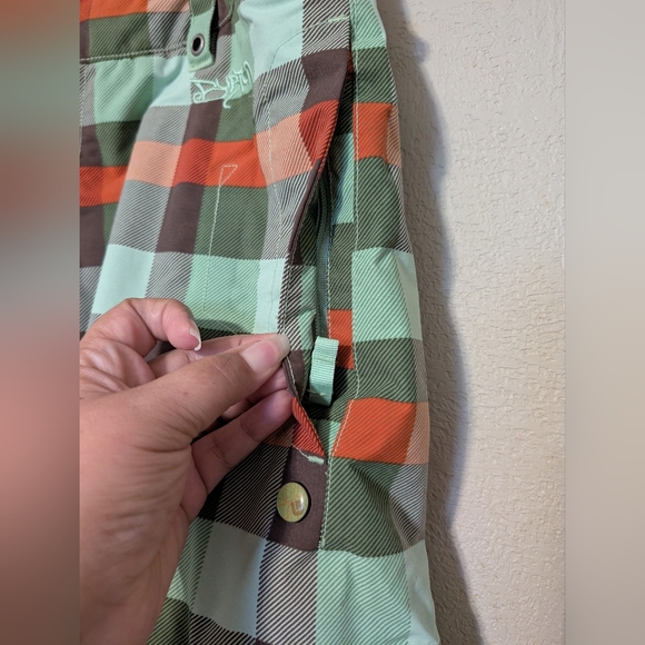 Plaid Snow Pants Pants - Green and Orange - Picture 4 of 15